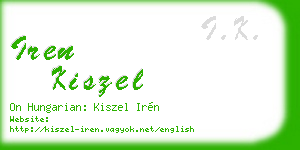 iren kiszel business card